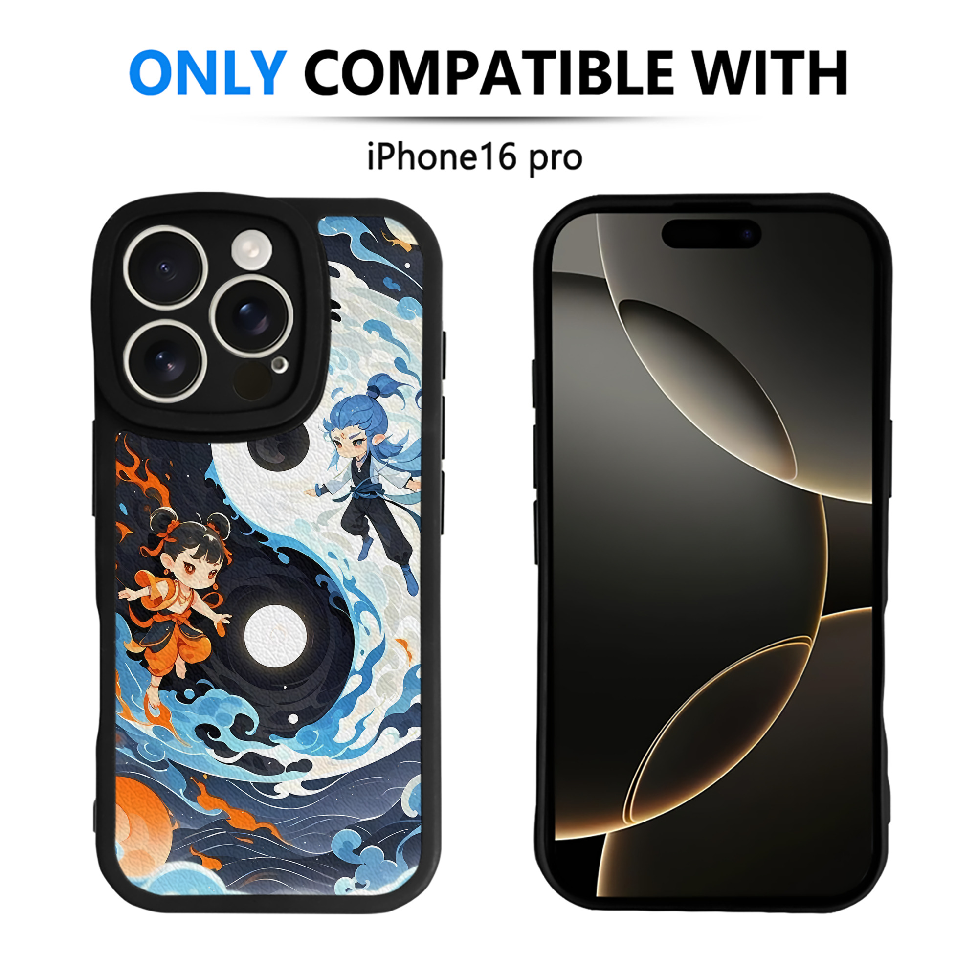 （画像用） Ne Zha 2 ナタ 魔童の大暴れ 【iPhone 16シリーズ対応】シリコンスマホケース（レザー調） 材質：シリコン